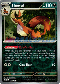 NM Pokemon Paradox Rift Thievul Reverse Holo 120 - Image 1