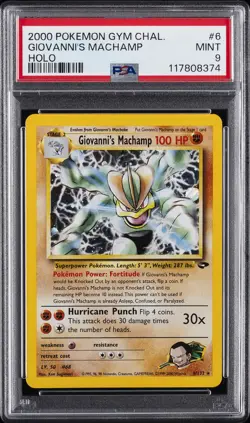 2000 POKEMON GYM CHALLENGE HOLO #6 GIOVANNI'S MACHAMP PSA 9 - Image 1
