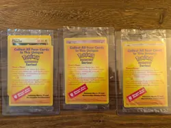 3x SEALED 1999 Pokemon Black Star Promo WB Movie Stamp PIKACHU DRAGONITE MEWTWO - Image 1
