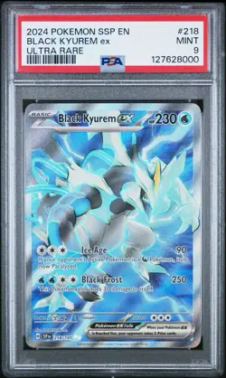 2024 POKEMON SSP EN-SURGING SPARKS 218/191 BLACK KYUREM EX ULTRA RARE PSA 9 - Image 1