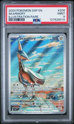 2024 POKEMON SSP EN-SURGING SPARKS ILLUSTRATION RARE #209/191 SKARMORY PSA 9 - Image 1
