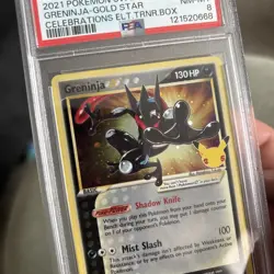 2021 POKEMON SWSH CELEBRATIONS ETB PROMO #144 GRENINJA-GOLD STAR PSA 8 - Image 2