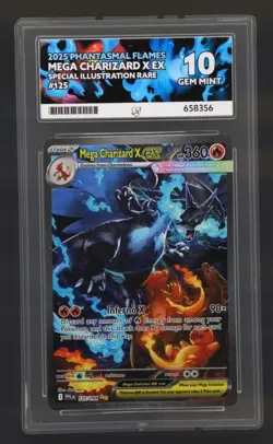 Perfect 10 Pokemon TCG Phantasmal Flames ACE 10 Mega Charizard x ex SIR 125/094 - Image 1