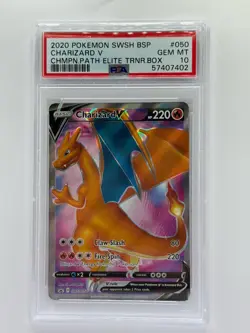 2020 Pokemon Champion's Path ETB Promo Charizard V SWSH050 - PSA 10 GEM MINT - Image 1