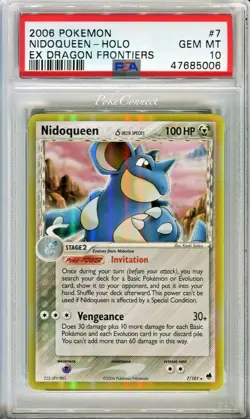 PSA 10 GEM MINT Pokemon NIDOQUEEN Holo Rare 2006 ex Dragon Frontiers #7/101 - Image 1