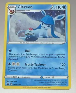 POKEMON TCG GLACEON SWSH192 HOLO BLACK STAR PROMO MINT FROM PACK TO SLEEVE - Image 1