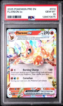 2025 POKEMON PRE EN-PRISMATIC EVOLUTIONS #014 FLAREON EX EX PSA 10 - 128670875 - Image 1