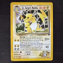 Pokemon TCG Gym Challenge Lt. Surge's Raichu Holo Rare 11/132 Clean front! - Image 1