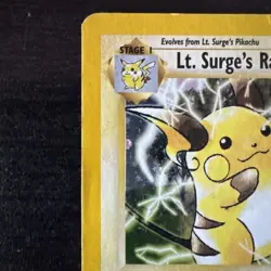 Pokemon TCG Gym Challenge Lt. Surge's Raichu Holo Rare 11/132 Clean front! - Image 2