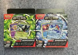 Set of 2 Pokemon TCG ex Deluxe Battle Deck Meowscarada & Quaquaval Sealed - Image 1