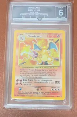POKEMON TCG CHARIZARD 4/102 1999 BASE SET RARE HOLO GET GRADED GRADE 6 STUNNING - Image 1