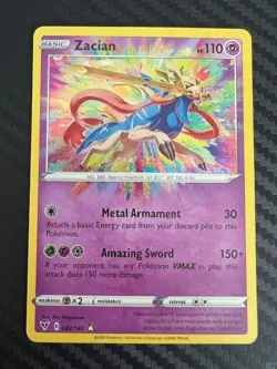 Pokemon TCG Zacian 082/185 Swsh04: Vivid Voltage Amazing Rare NM - Image 1