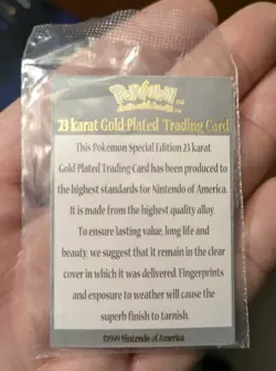 Pokemon CHARIZARD 23K Gold Plated Trading Card 1999 Burger King Promo w/COA - Image 4