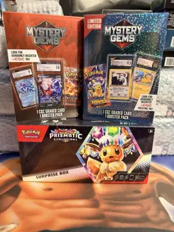 Pokemon TCG Bundle - 2 Mystery CGC Boxes + Prismatic Evolutions Surprise Box 🏰 - Image 1