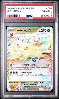 2025 POKEMON PRE EN-PRISMATIC EVOLUTIONS #006 LEAFEON EX PSA 10 - 128670874 - Image 1