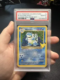 PSA 10 Blastoise Holo 2/102 Celebrations Classic Collection Pokemon 2021 - Image 1