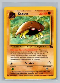 1999 Pokemon TCG Wizards of the Coast Fossil Kabuto #50 Unlimited - Image 1