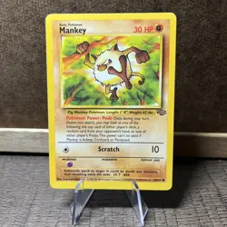 Pokemon TCG Card - Mankey 55/64 | Jungle Set | LP - Image 1