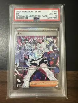 2024 POKEMON TEF EN-TEMPORAL FORCES SPECIAL ILLUSTRATION RARE #210 ERI PSA 10 - Image 1