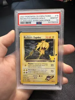 2021 Pokemon Celebrations Rocket's Zapdos #15 Classic Collection Holo PSA 10 - Image 1