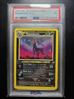 2001 POKEMON NEO REVELATION #8 HOUNDOOM-HOLO PSA 7 - Image 1