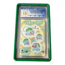 CGC Perfect 10 Pokemon Bandai Sealdass Fancy Graffiti Bulbasaur #20 RARE HTF - Image 1