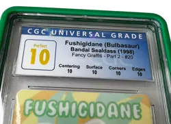 CGC Perfect 10 Pokemon Bandai Sealdass Fancy Graffiti Bulbasaur #20 RARE HTF - Image 2