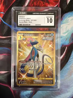 Inteleon (Secret) 227/203 SWSH07: Evolving Skies Holo Pokemon CGC 10 Gem Mint - Image 1