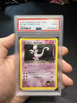 2000 POKEMON GYM CHALLENGE HOLO #14 ROCKET'S MEWTWO PSA 2 - Image 1