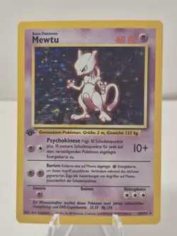 Pokemon Mewtwo Mewtu 1st Edition Holo Rare Card German 10/102 Base Set - Image 1
