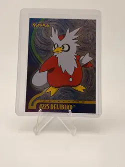Delibird # 225 Pokemon Card Foil Topps TV Animation Edition Rare Card - Image 1