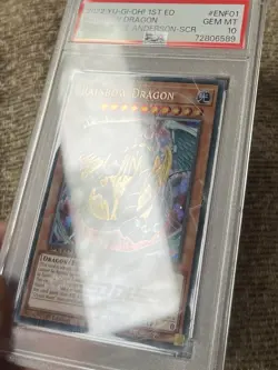 PSA GEMMT 10 2022 Yugioh Speed Duel Secret Rare 1st Ed Rainbow Dragon SGX1-ENF01 - Image 4