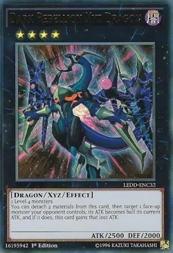 Dark Rebellion Xyz Dragon - LEDD-ENC32 - Ultra Rare - 1st Edition - Lightly Play - Image 1