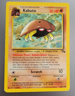 1999 WOTC Original Series Fossil Set KABUTO Ken Sugimori Pokemon TCG Card #50 - Image 1