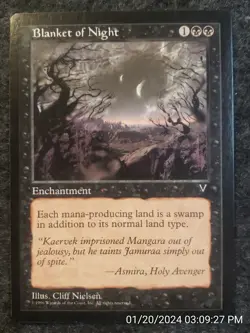 Blanket of Night Visions NM NEVER PLAYED MAGIC THE GATHERING CARD (DS3D1B3) - Image 1