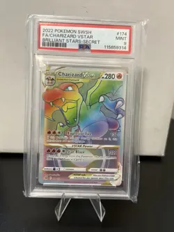 Pokemon TCG Charizard VSTAR Rainbow Secret Rare Card 174/172 PSA 9 - Image 1