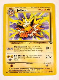 Jolteon - 20/64 - Jungle - Rare - Vintage WotC Era Pokemon Card - Image 1