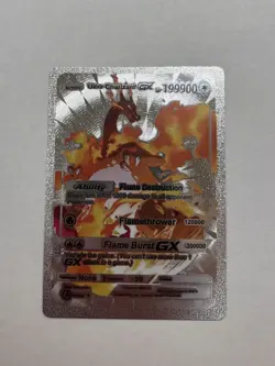 Ultra Charizard GX Hp199900 Ultra Rare Card Silver Foil Fan Art NM/M - Image 1