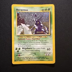 Pokemon TCG Heracross Neo Genesis Holo Card 6/111 Unlimited Rare - Image 1