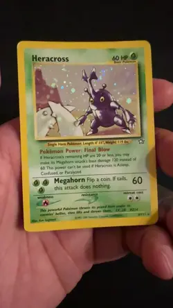 Pokemon TCG Heracross Neo Genesis Holo Card 6/111 Unlimited Rare - Image 2