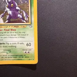Pokemon TCG Heracross Neo Genesis Holo Card 6/111 Unlimited Rare - Image 5