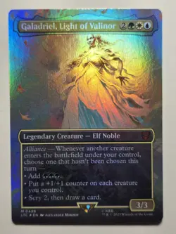 Galadriel, Light of Valinor (Borderless) Foil NM Commander Lord Of The Rings mtg - Image 1