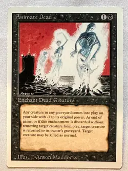 Animate Dead - 1994 Magic the Gathering MTG Revised - Near Mint - Free Shipping - Image 1