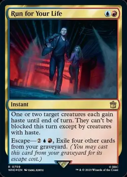 x1 Run for Your Life - Surge Foil R MTG Universes Beyond: Doctor Who M/NM, Engli - Image 1