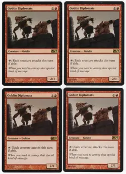 Goblin Diplomats x4 4x M14 MTG Core Set 2014 PLAYSET Red Rare Creature NM AZ1 - Image 1