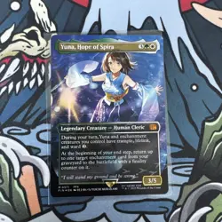 Yuna, Hope of Spira (Borderless #571) (Chocobo Track Foil) - FINAL FANTASY MTG - Image 1
