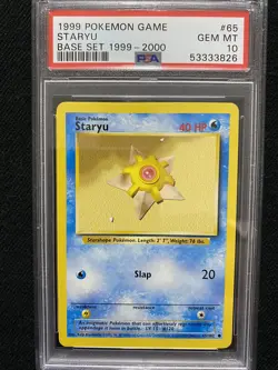 1999-2000 Pokemon Base Set 4th Print Staryu 65/102 PSA 10 Gem Mint - Image 1