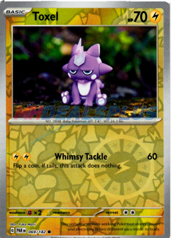 NM Pokemon Paradox Rift Toxel Reverse Holo 069 - Image 1