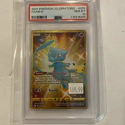 2021 Pokemon Celebrations Mew 025/025 Full Art Gold Rare PSA 10 (652) - Image 1