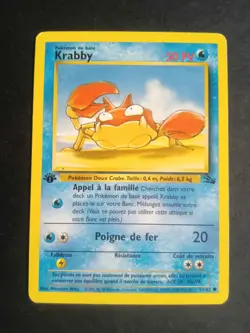 Carte pokemon Krabby 51/62 1st edition Fossile Commune FR - Image 1